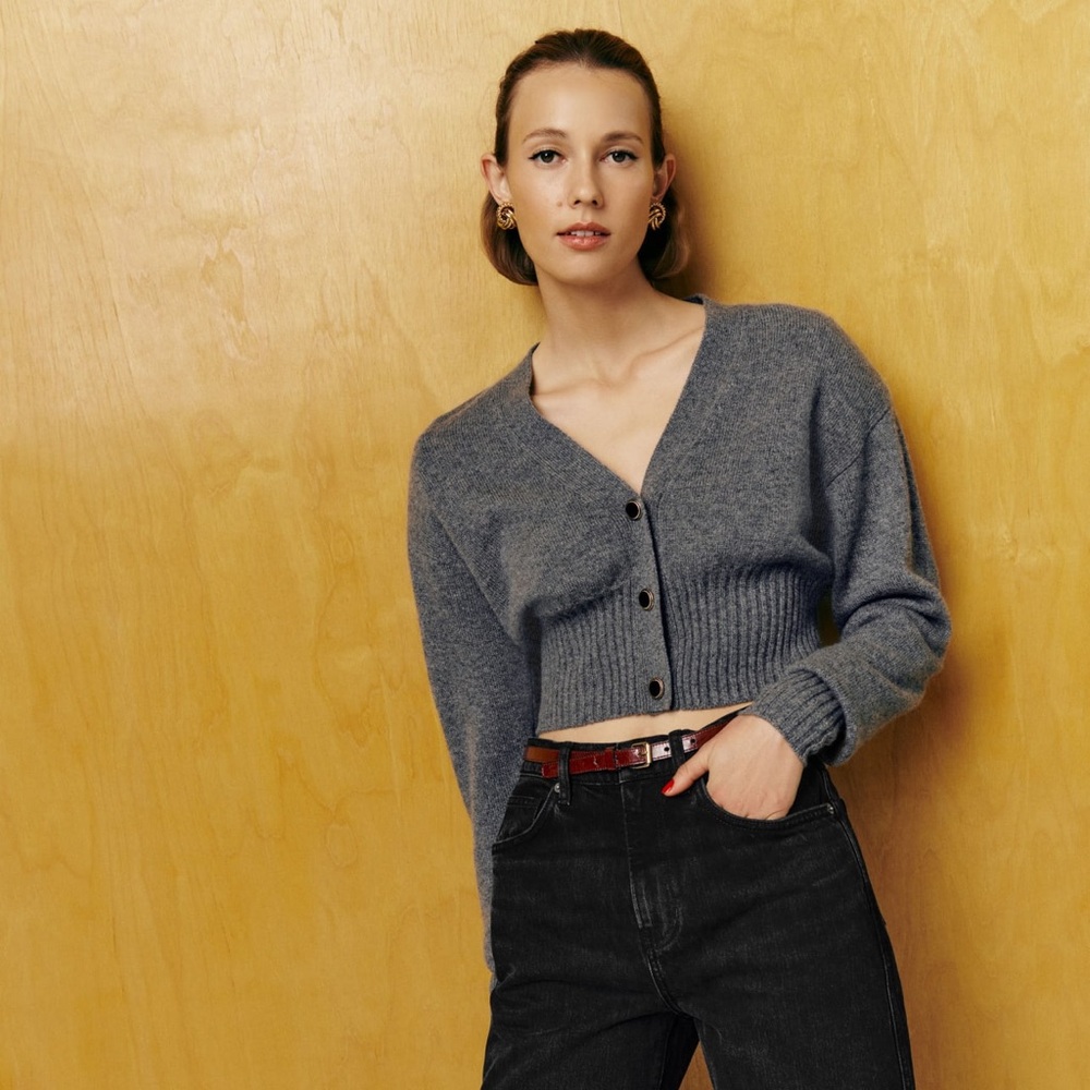Reformation Hana Cashmere Sweater Cardigan Size XS